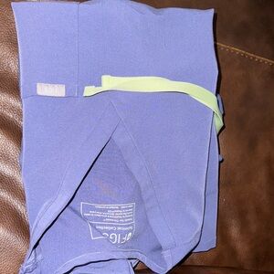 Figs Indigo Scrub Pants with Lime Accent